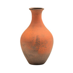 rustic terracotta vase isolated on a white background