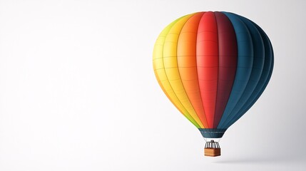 Obraz premium Colorful hot air balloon floating against a plain background during a calm day