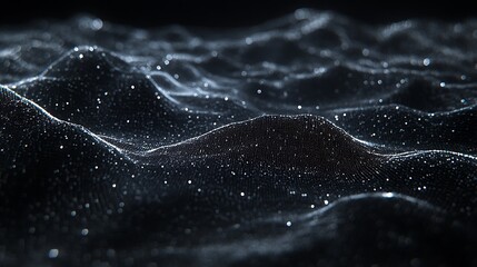 Fototapeta premium Dark Glittering Waves Abstract Background Texture