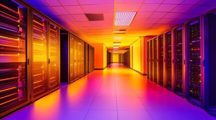 Advanced Cybersecurity Systems in High-Tech Data Center
