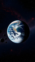 Naklejka premium earth in space, enhance, with white tones