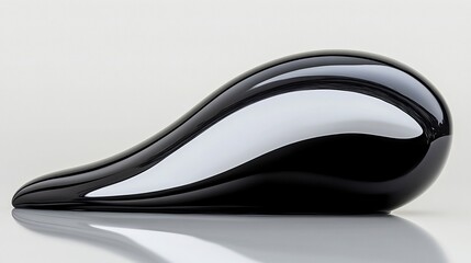 Naklejka premium Abstract black and white glossy sculpture.