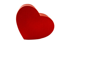 Red heart-shaped box on a white background