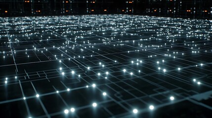 Obraz premium Illuminated Grid Network Showing Digital Connections