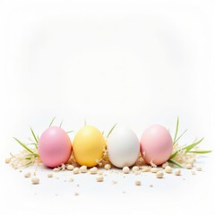 colorful eggs on a white background