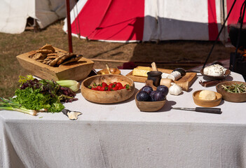 Display of organic country food