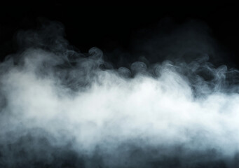 Realistic black smoke or fog isolated white background. Rising smoke Texture overlays. Graphic design element, decoration © QualityStock