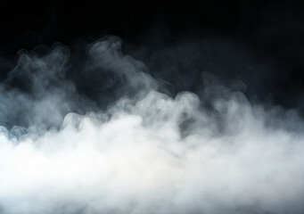 Realistic Black Smoke Texture - Isolated on White Background for Overlays, Graphic Design, and Dark Decor