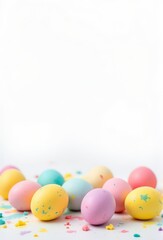 colorful eggs on a white background