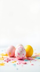 colorful eggs on a white background