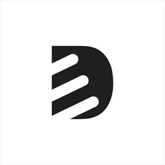 Letter DE or ED logo design creative vector template design for brand, E negative space, E letter inside D.