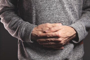 Fototapeta premium man suffering from pain, closeup