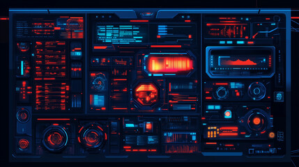 Obraz premium Cyberpunk Control Panel Interface 