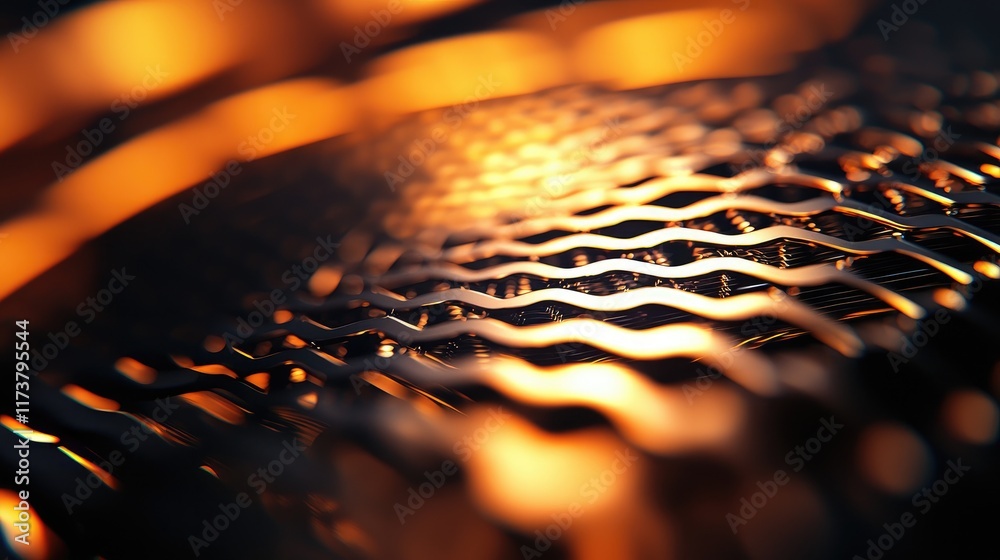 Poster abstract waves of light and shadow in warm tones and patterns