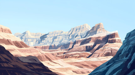 Naklejka premium Detailed view of layered sandstone formations. Sandstone. Illustration