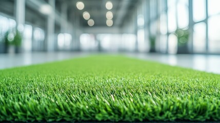 Artificial grass flooring enhances aesthetic appeal and promotes a healthier work environment in contemporary offices, seamlessly blending indoor and outdoor spaces