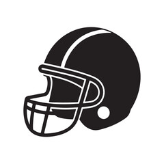 American football helmet silhouette, black and white silhouette, vector and illustration