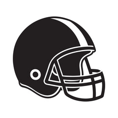Fototapeta premium American football helmet silhouette, black and white silhouette, vector and illustration