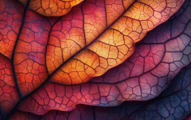 Autumnal Leaf Veins: A Macro Photography Masterpiece