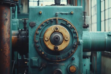 Naklejka premium Industrial machinery with metallic components and intricate details