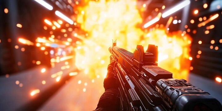 first-person shooter video game screenshot, 
