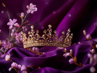 Romantic style fantasy crown with flowers and other fine details.