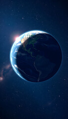 Fototapeta premium earth in space, vector style, with white tones