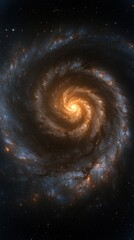 Galactic spiral formation deep space astrophotography cosmic environment wide-angle view celestial beauty