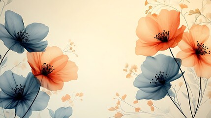 Elegant Blue and Orange Floral Arrangement