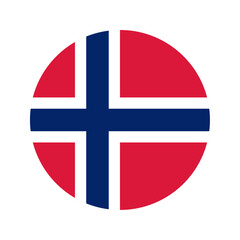 Fototapeta premium Round Norway flag icon