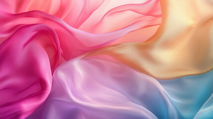 Obraz premium Rainbow Silk: A Dreamy Drape of Pastel Hues