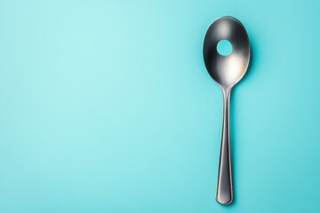 Spoon with hole as diet concept. Ai generative art