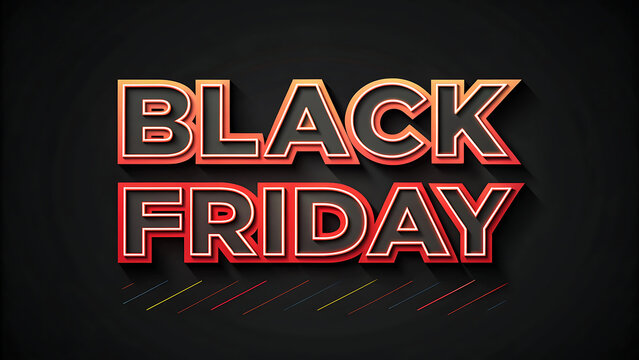 text effect 3d black  friday