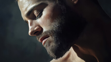 Obraz premium Portrait of a man with contemplative expression