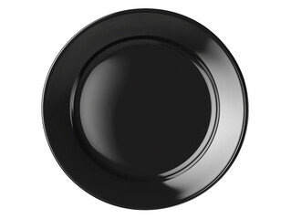 Black ceramic plate displayed from above in a minimalistic setting suitable for dining or serving food