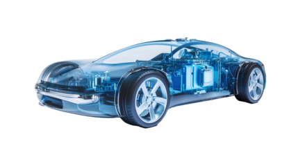 3D modern hydrogen car.
