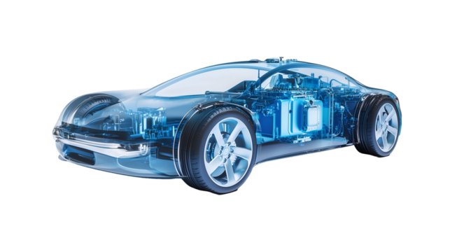 3D modern hydrogen car.