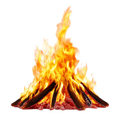 Bonfire flames isolated.