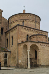 The Padua Baptistery is an example of Romanesque architecture. Its circular structure, topped by a dome and decorated with intricate details. The building is a testament to medieval craftsmanship.