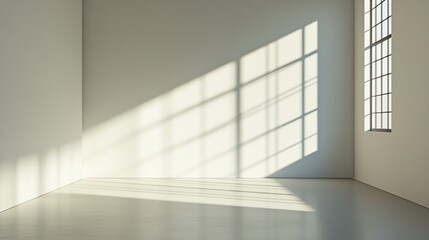 Empty room with windows and modern design