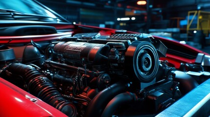 Obraz premium Dynamic Engine Components with Realistic Textures and Lighting