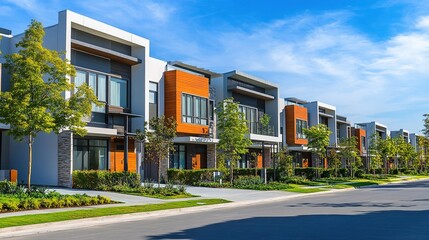 Housing view with elegant design in the suburbs