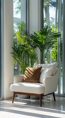 Modern living room with sofa and elegant decor