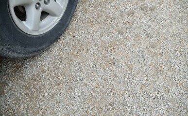 Tire and Wheel on Gravel
