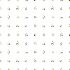 Delicate snowdrop pattern for seamless fabric design and packaging