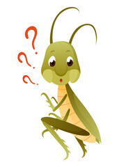 Playful Cartoon Grasshopper Character in a Dynamic Pose
