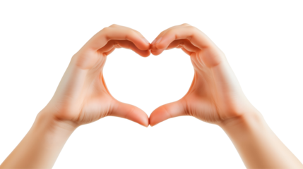 Hands forming heart shape.