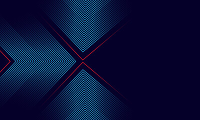 abstract blue background with glowing arrow lines. Modern shiny blue geometric lines design. Technology futuristic concept. Horizontal banner template