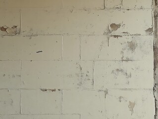 Weathered off-white cinder block wall.