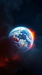 Obraz premium Global Boiling Planet earth in danger climate change concept created with, cinematic, with white tones